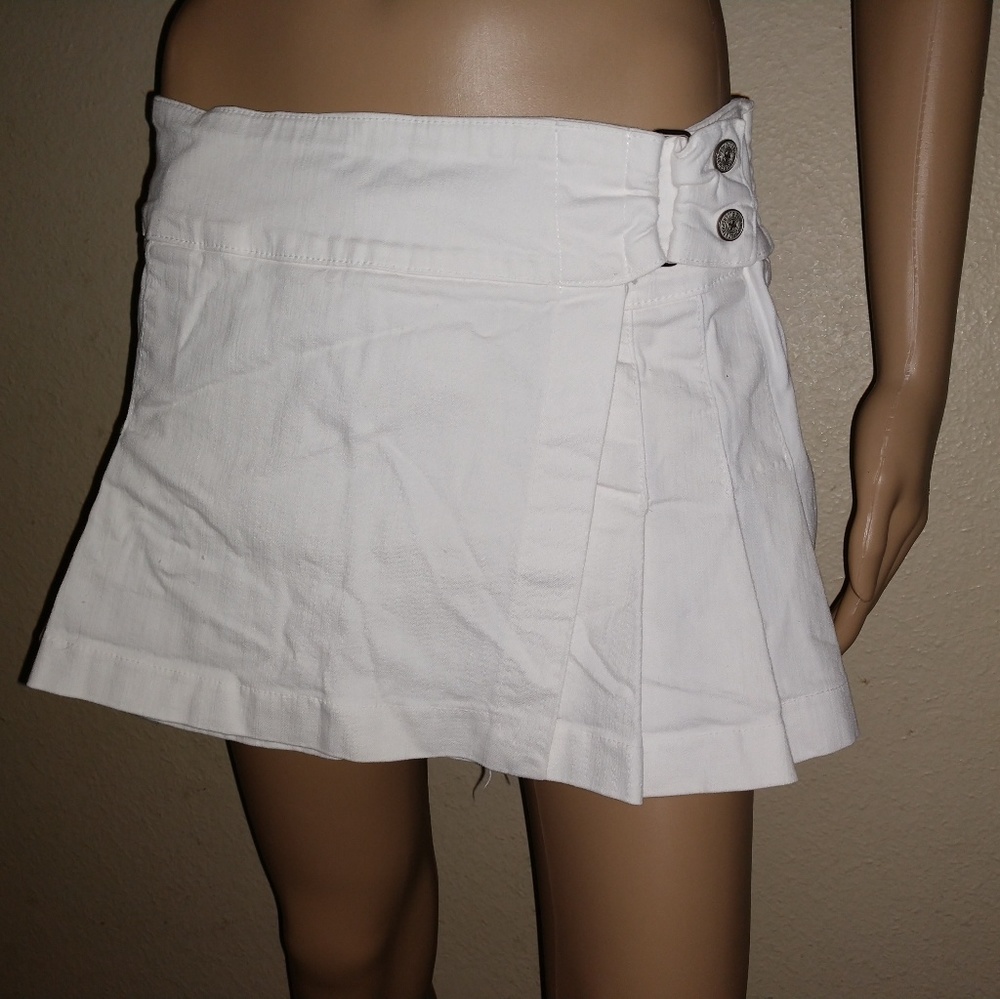 Blue Asphalt wrap around pleated skirt